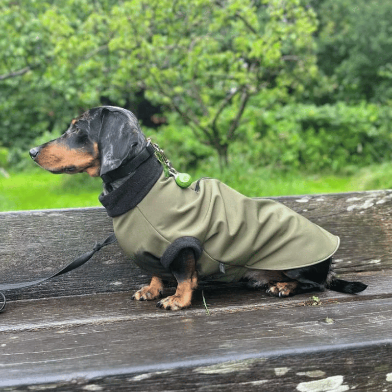 Chic Pup Co Olive Waterproof Zip Dog Jumper for Small Dogs