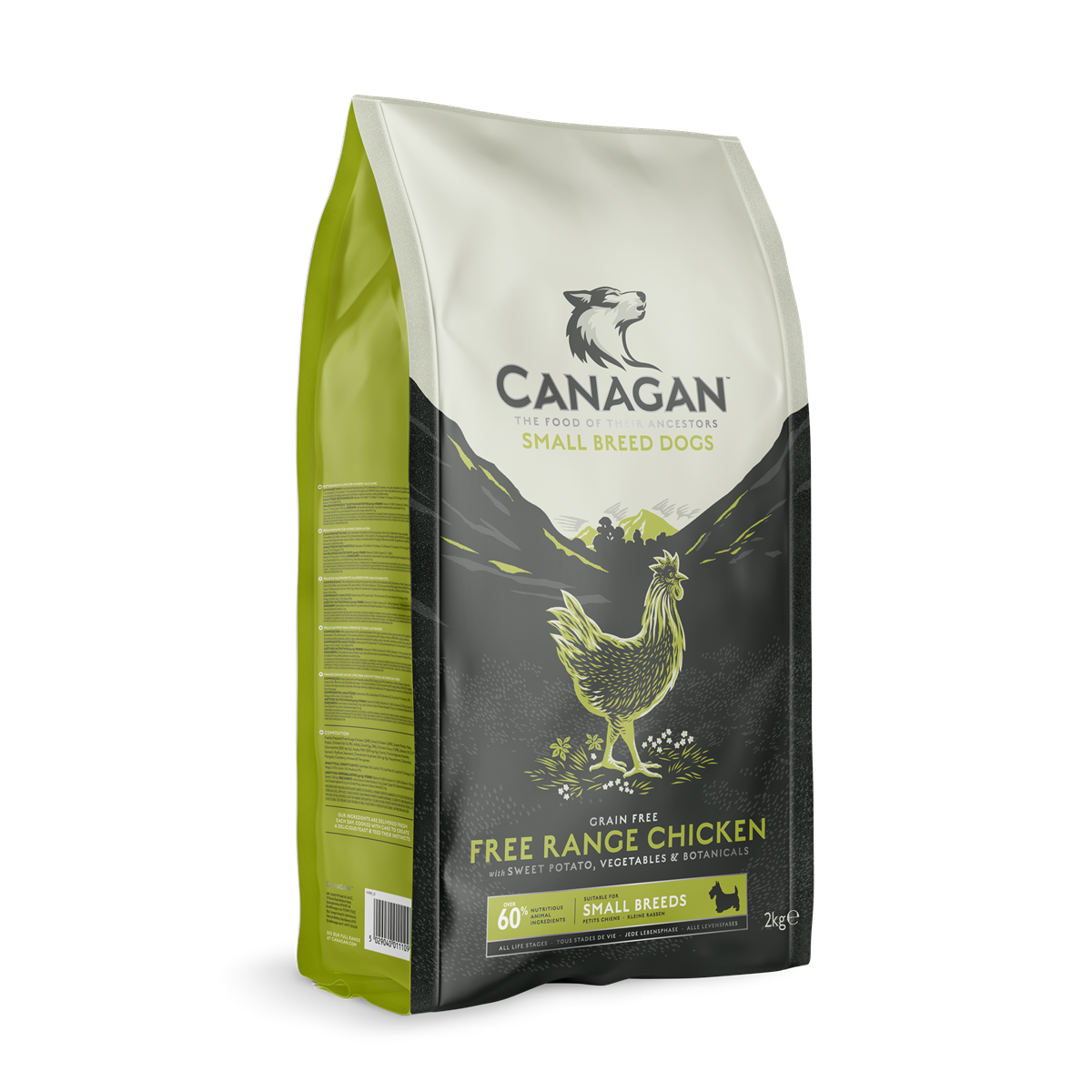 Canagan Grain-Free Free-Range Chicken Dry Dog Food for Small Breed Puppies & Adult Dogs, 2kg
