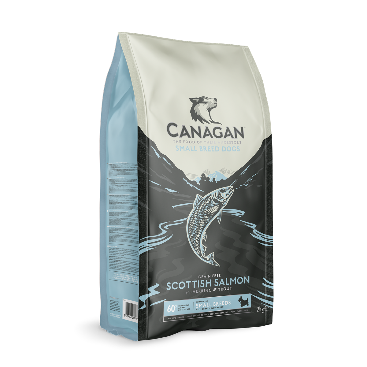 Canagan Grain-Free Scottish Salmon Dry Dog Food for Small Breed Puppies & Adult Dogs, 2kg