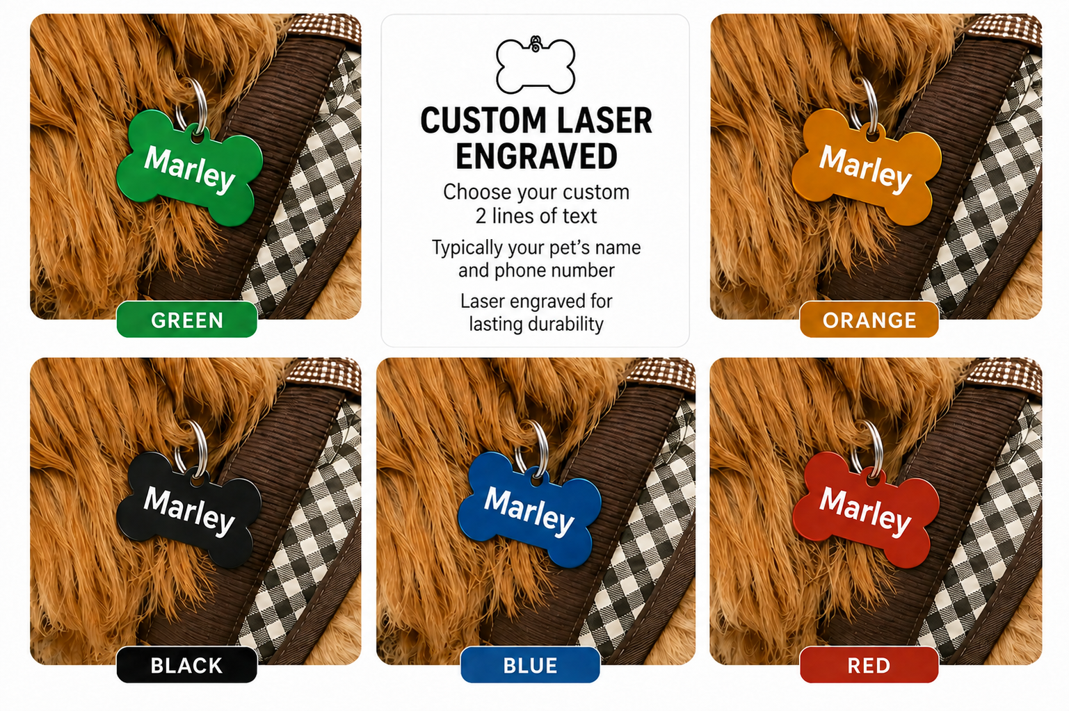 Personalised Bone Shape Dog Tag