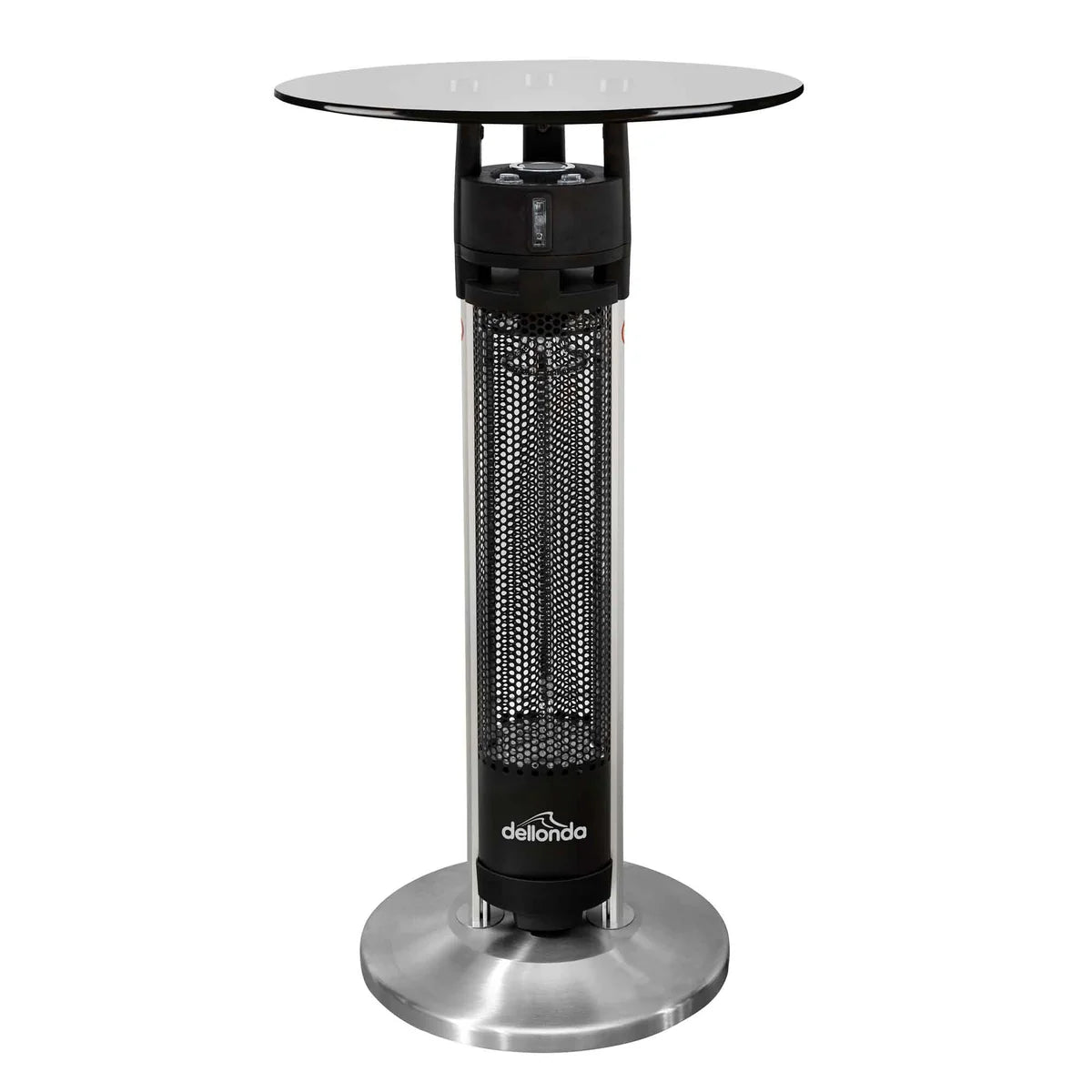 Dellonda 95cm Bistro Table with 1600W Heater, Black/Stainless Steel
