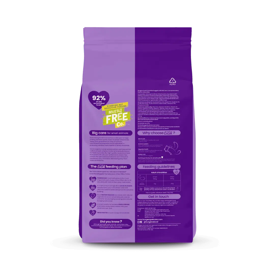 Burgass Excel Chinchilla Nuggets with Mint, 1.5kg