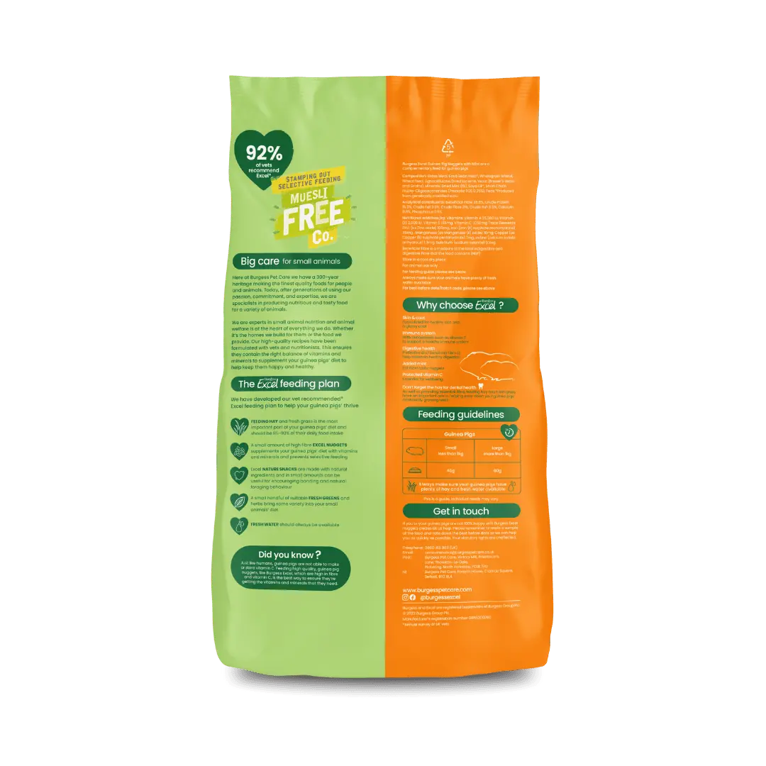 Burgess Excel Guinea Pig Nuggets with Mint, 1.5kg