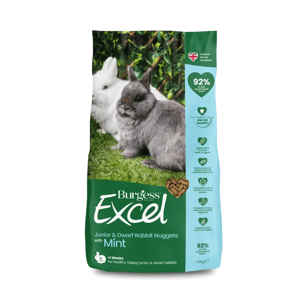 Burgess Excel Junior & Dwarf Rabbit Nuggets with Mint, 1.5kg