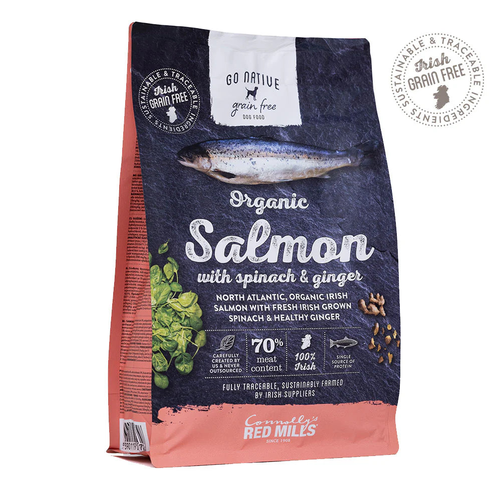 Go Native Salmon with Spinach & Ginger Dry Dog Food for Adult Dogs, 800g