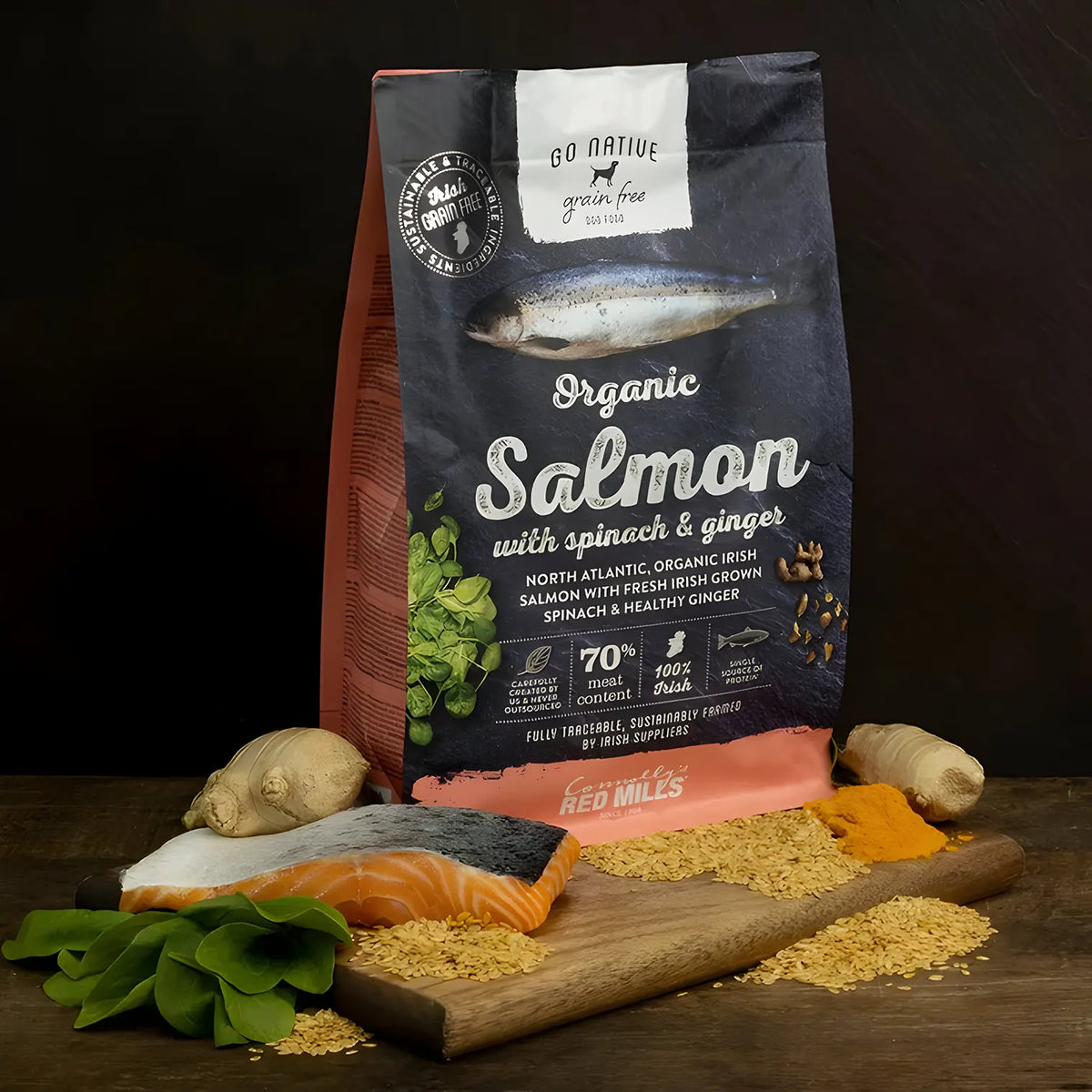 Go Native Salmon with Spinach & Ginger Dry Dog Food for Small Breed Adult Dogs, 1.5kg