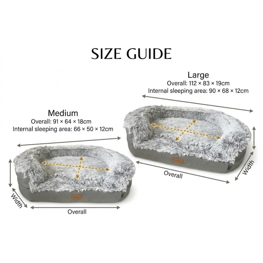 Hem & Boo Grey Orthopaedic Memory Foam Dog Bed