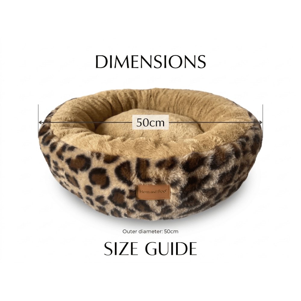 Hem & Boo Leopard Print Circular Dog Bed