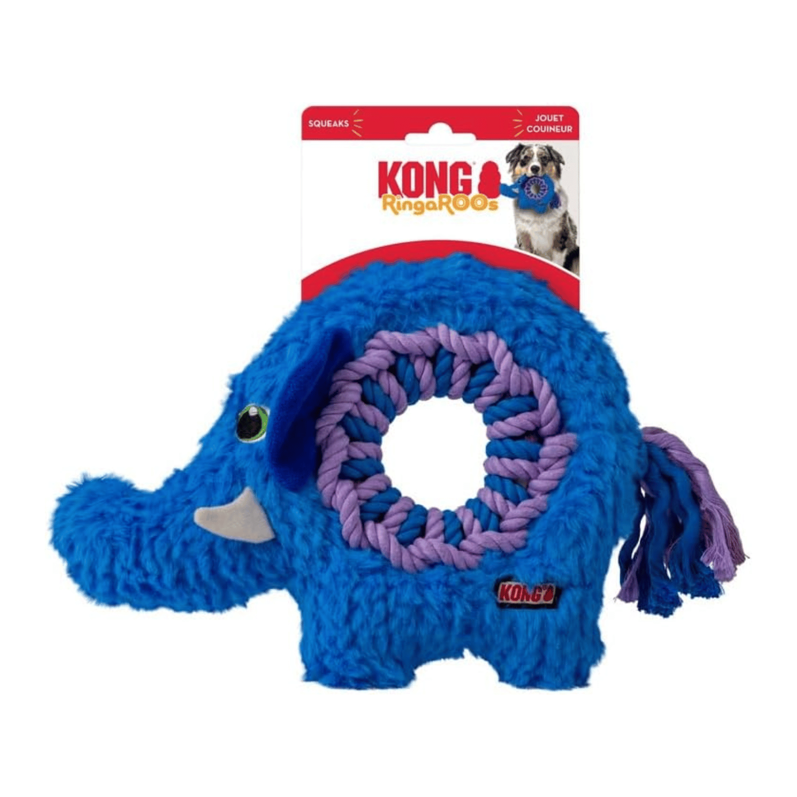 Kong Ringaroos Elephant Dog Toy, Medium