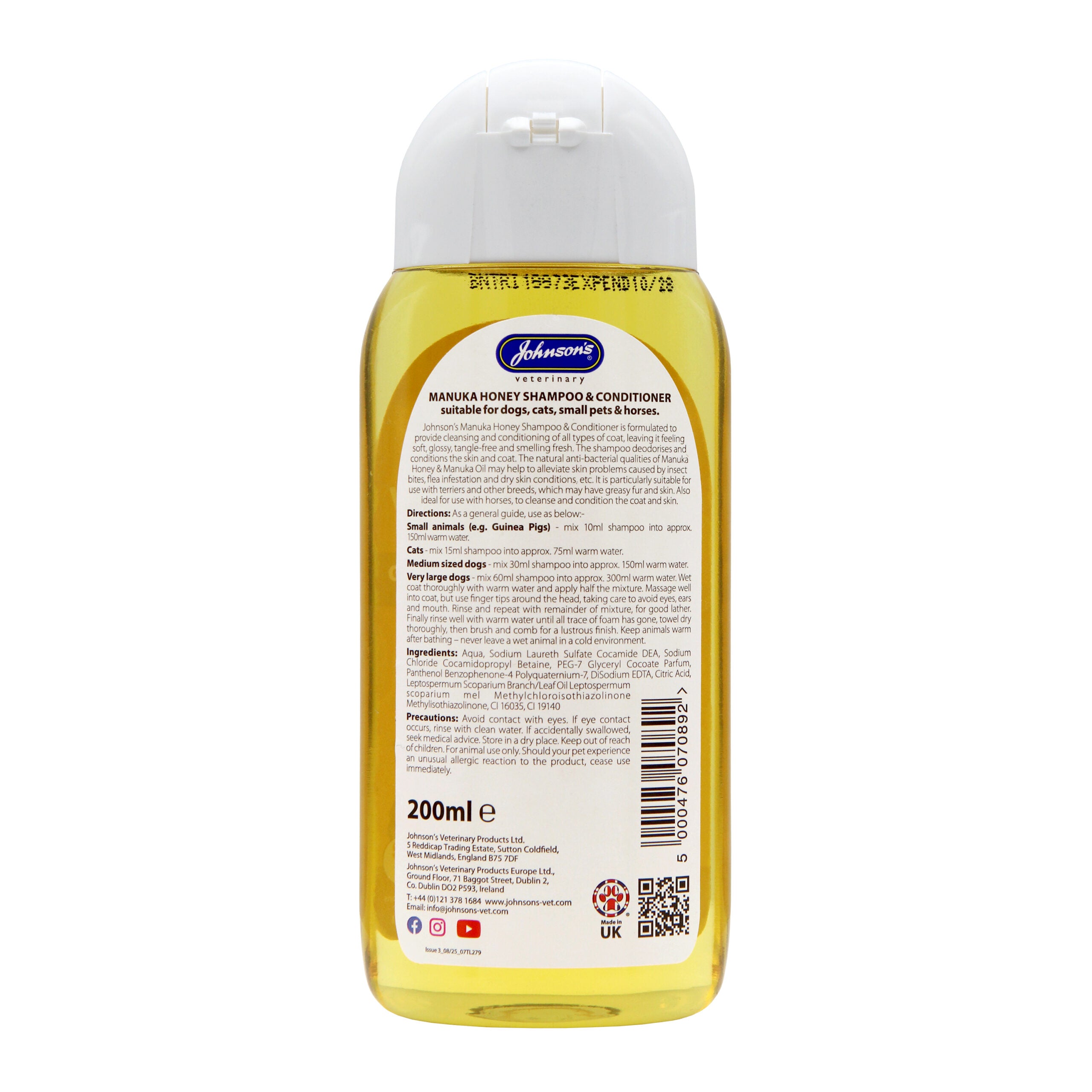 Johnson's Manuka Honey Shampoo, 200ml