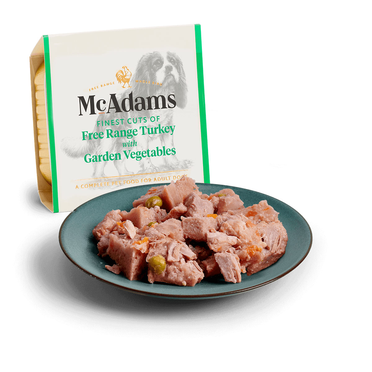 McAdams Free Range Turkey with Garden Vegetables Wet Dog Food for Adult Dogs, 150g