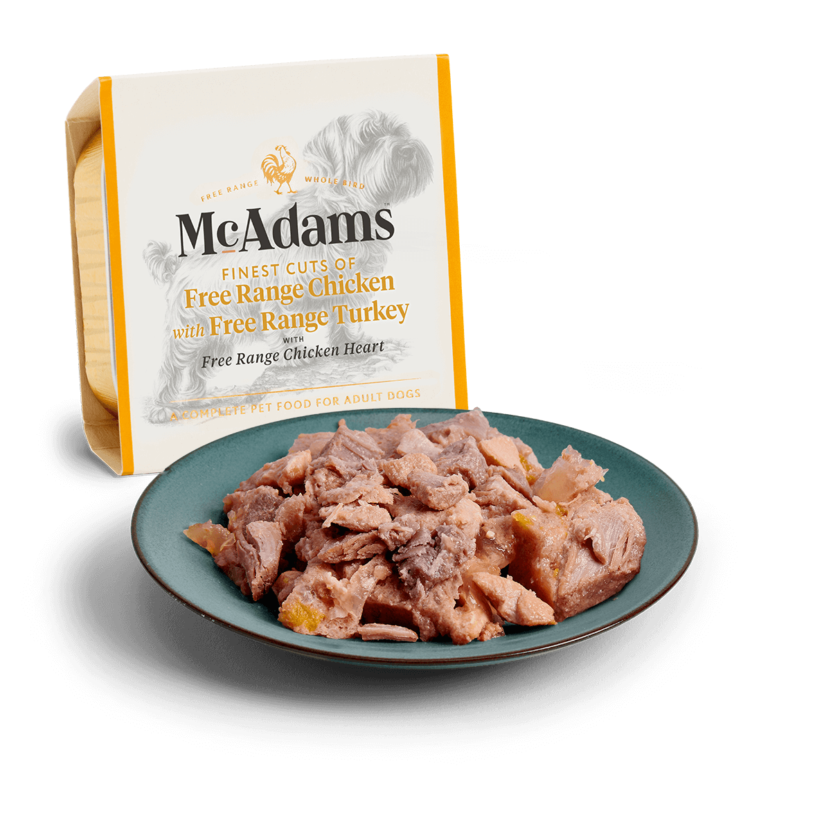 McAdams Free Range Chicken with Turkey & Heart Wet Dog Food for Adult Dogs, 150g