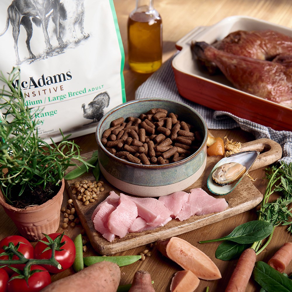 McAdams Sensitive Turkey Dry Dog Food for Medium/Large Breed Adult Dogs, 2kg