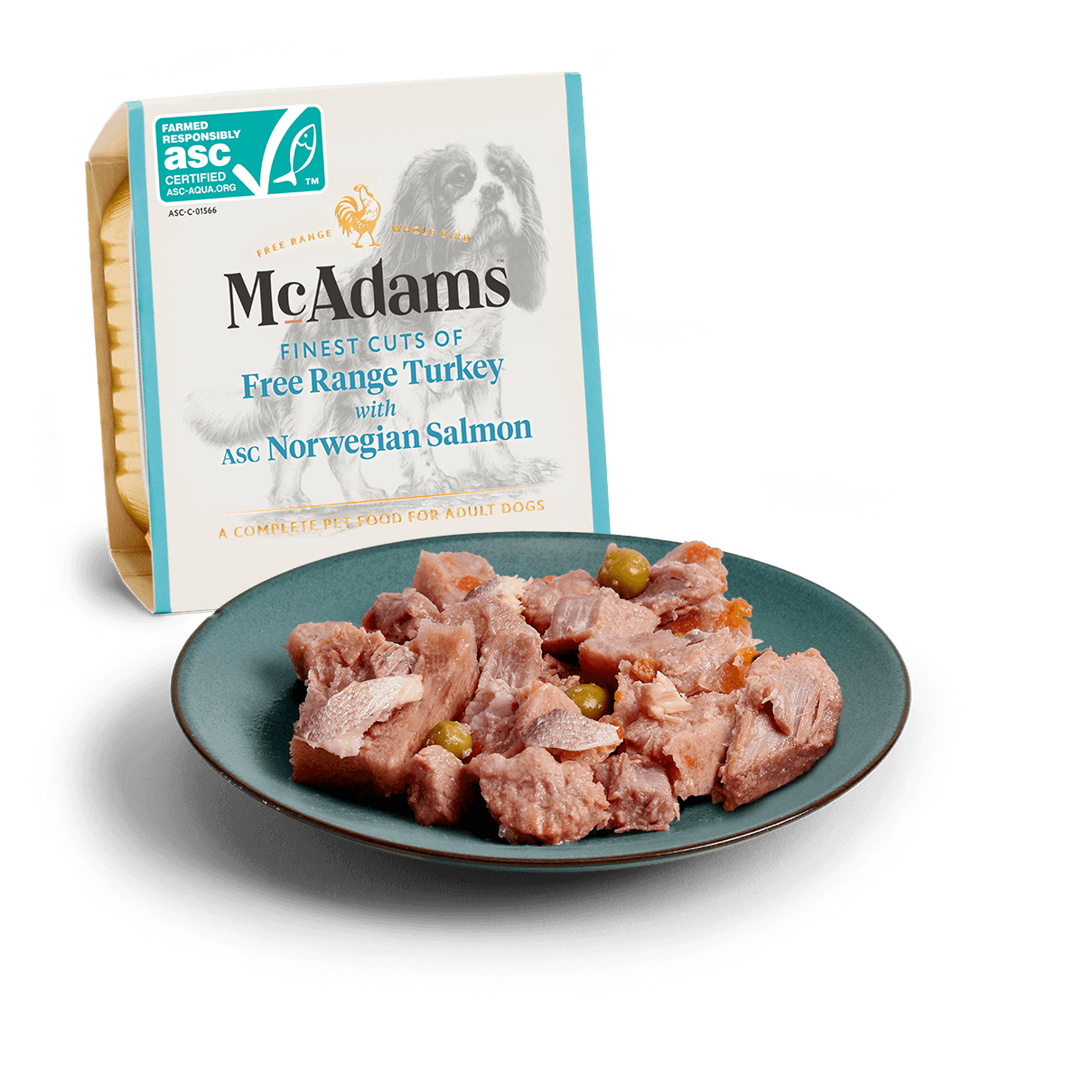 McAdams Free Range Turkey with Norwegian Salmon Wet Dog Food for Adult Dogs, 150g