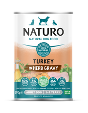 Naturo Grain & Gluten Free Turkey in a Herb Gravy Wet Dog Food for Adult Dogs, 390g