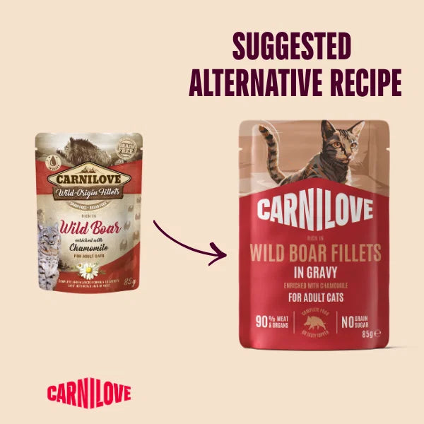 Carnilove Wild Boar with Chamomile in Gravy Wet Cat Food for Adult Cats, 85g