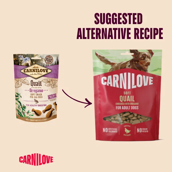 Carnilove Quail Enriched with Oregano Soft Dog Treats, 200g