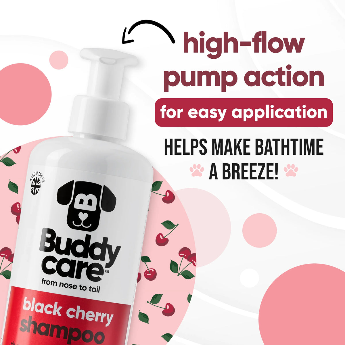 Buddycare Black Cherry Dog Shampoo, 500ml
