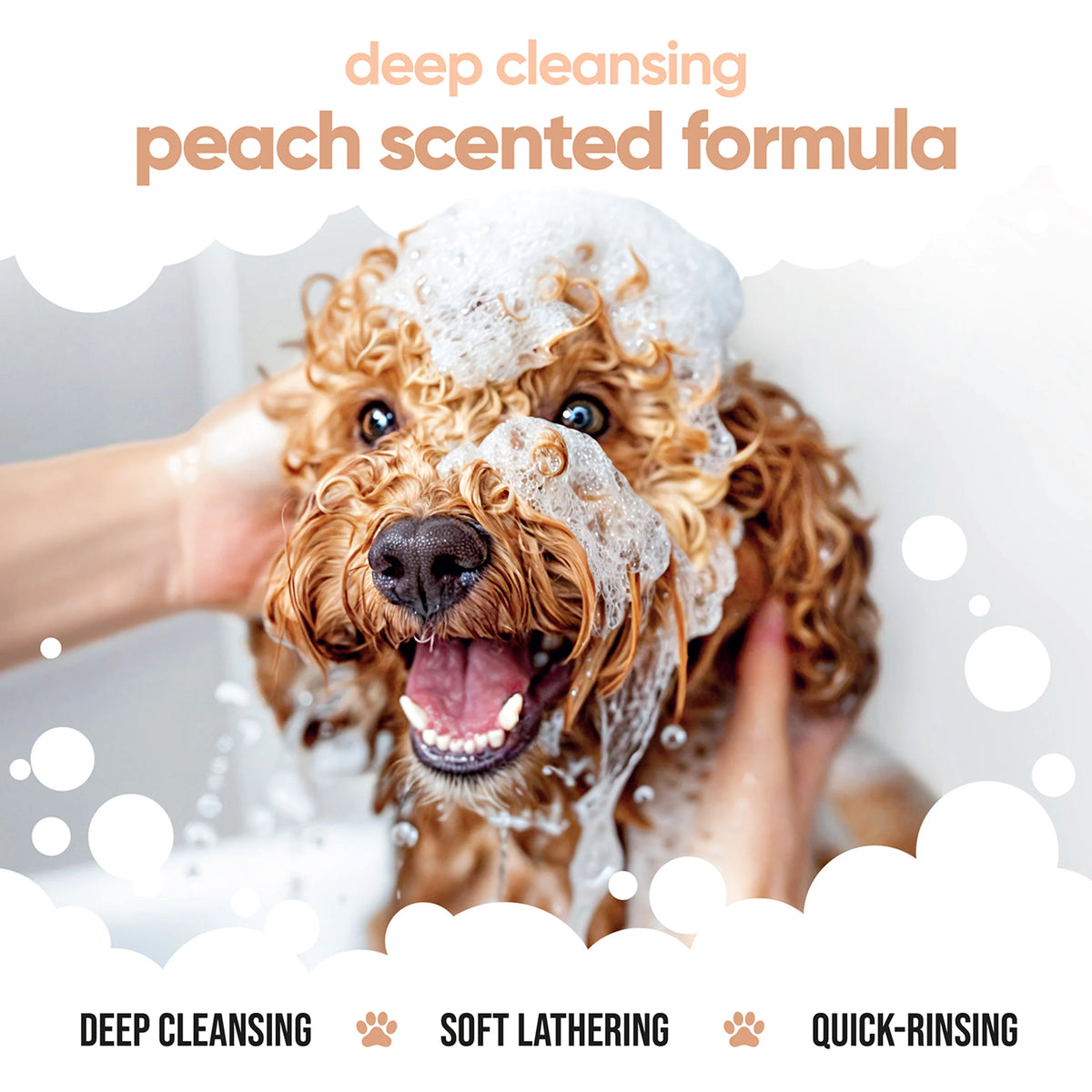 Buddycare Curly Coat Detangling 3in1 Peach Dog Shampoo, 500ml