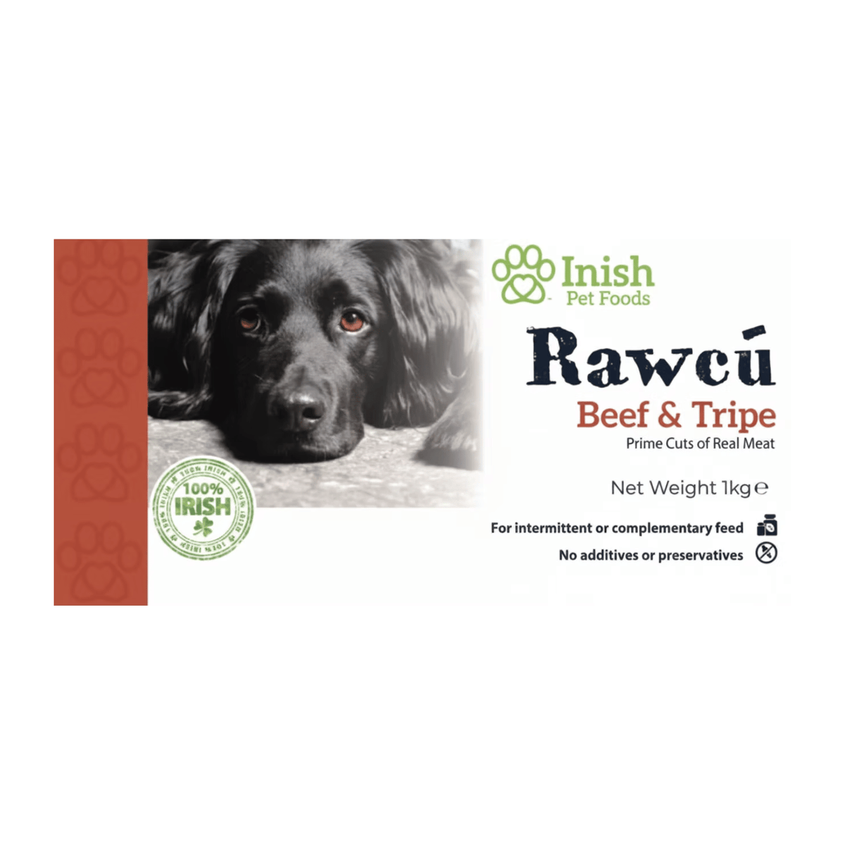 RawCú Beef & Tripe Raw Dog Food, 1kg