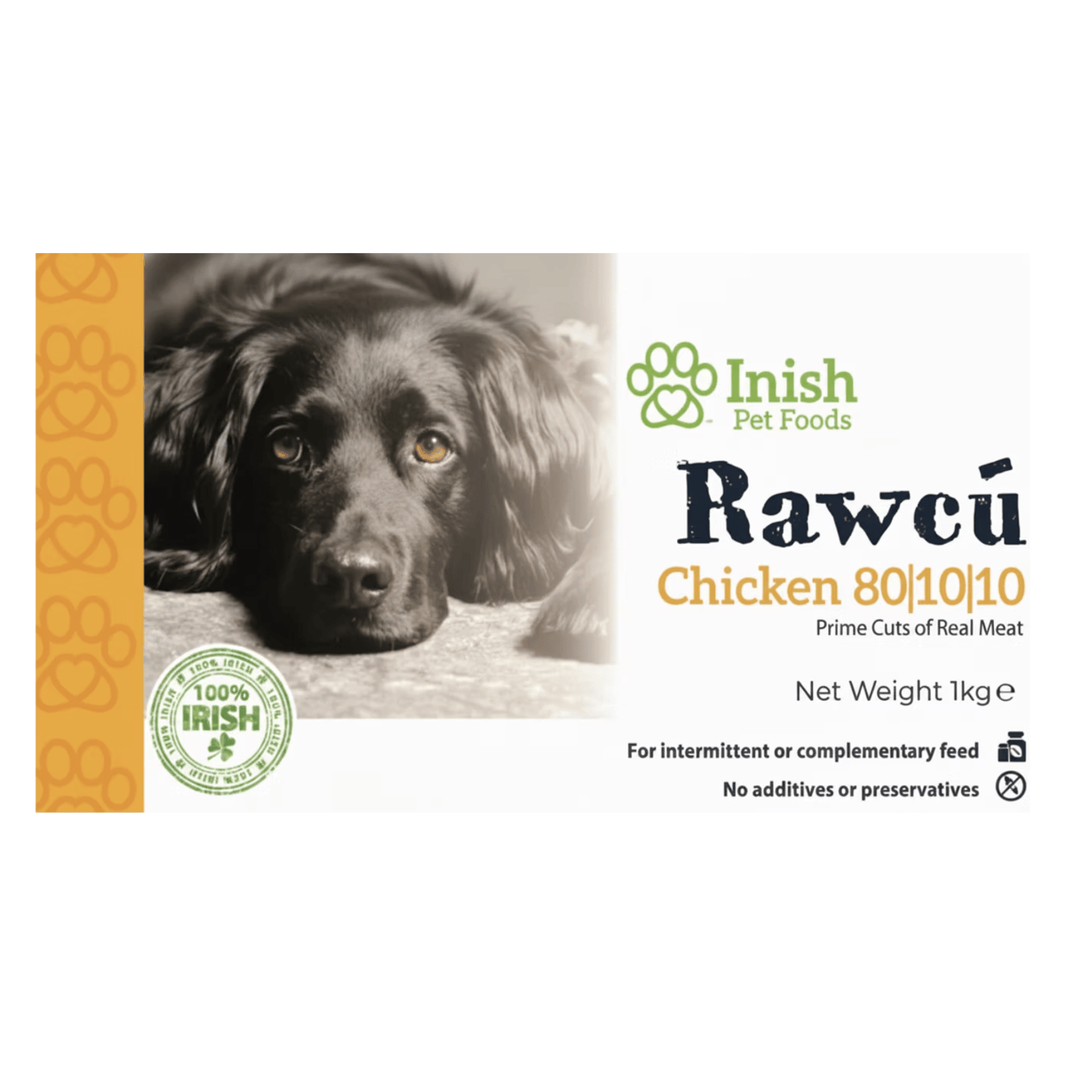 RawCú Chicken 80/10/10 Raw Dog Food, 1kg