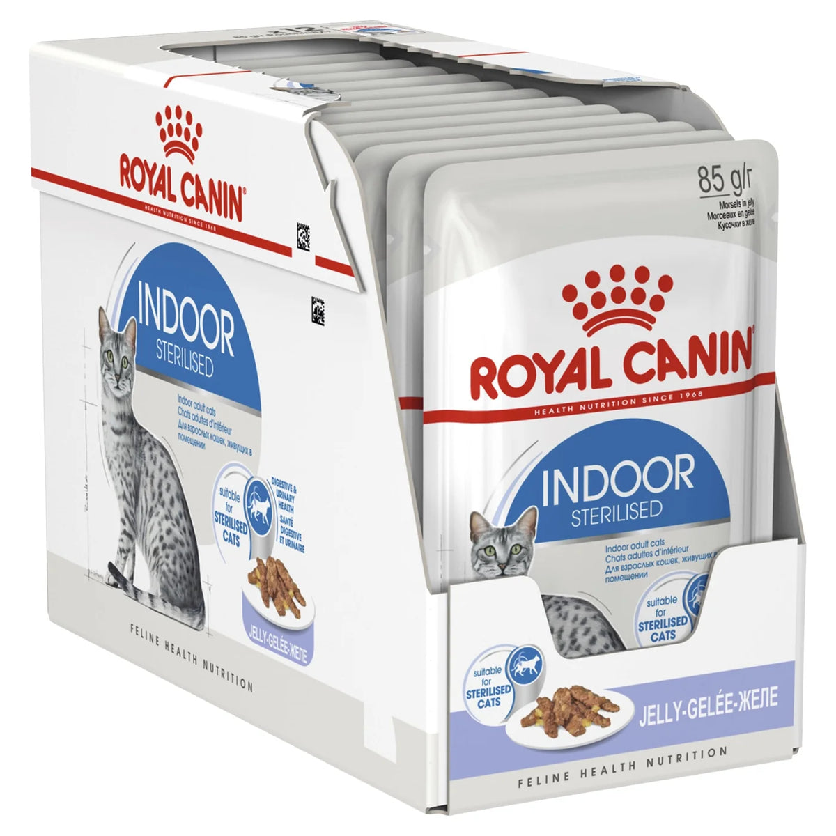 Royal Canin Indoor Sterilised Wet Cat Food Morsels in Jelly for Adult Cats, 85g