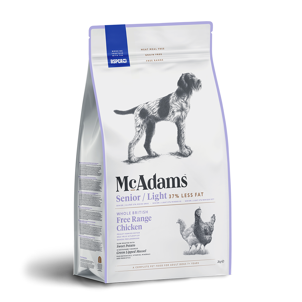 McAdams Senior/Light Chicken Dry Dog Food for Senior or Overweight Dogs, 2kg