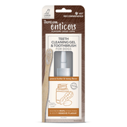 TropiClean Enticer Teeth Gel & Brush for Large Dogs, Peanut Butter & Honey