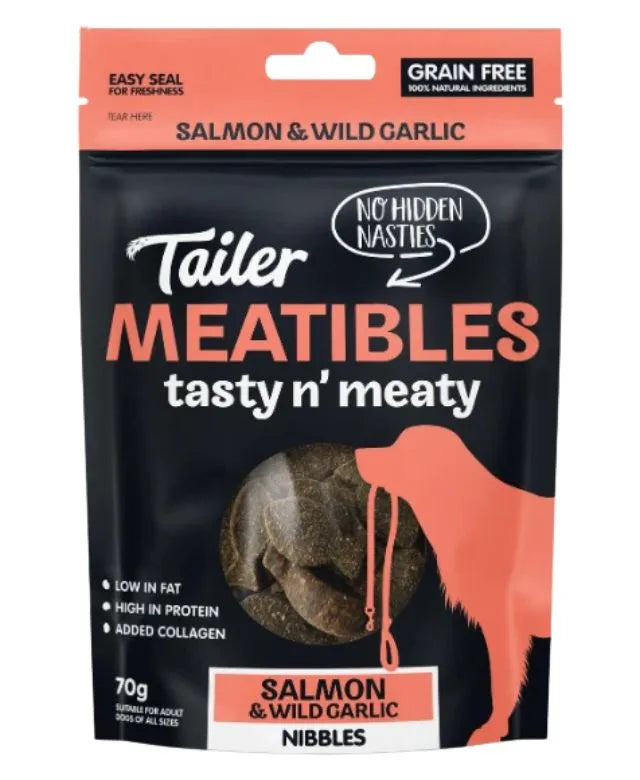 Tailer Meatibles Salmon & Wild Garlic Dog Treats, 70g