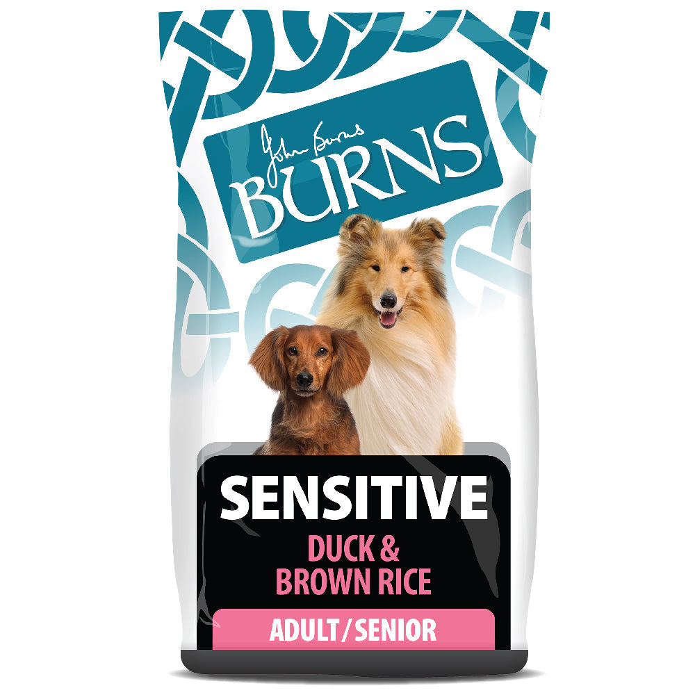 Burns Sensitive Duck & Brown Rice Dry Dog Food for Adult & Senior Dogs, 2kg