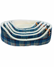 Hadley Blue Tartan Dog Bed