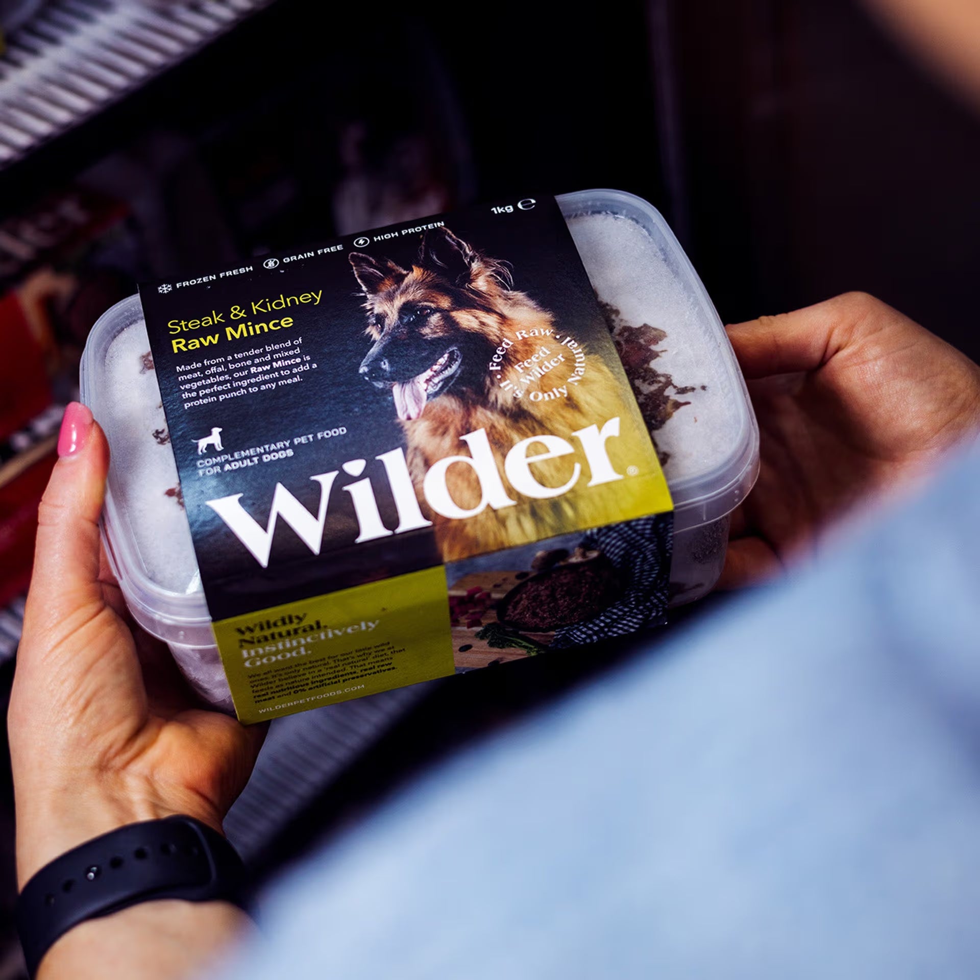 Wilder Steak and Kidney Raw Mince Dog Food for Adult Dogs, 1kg