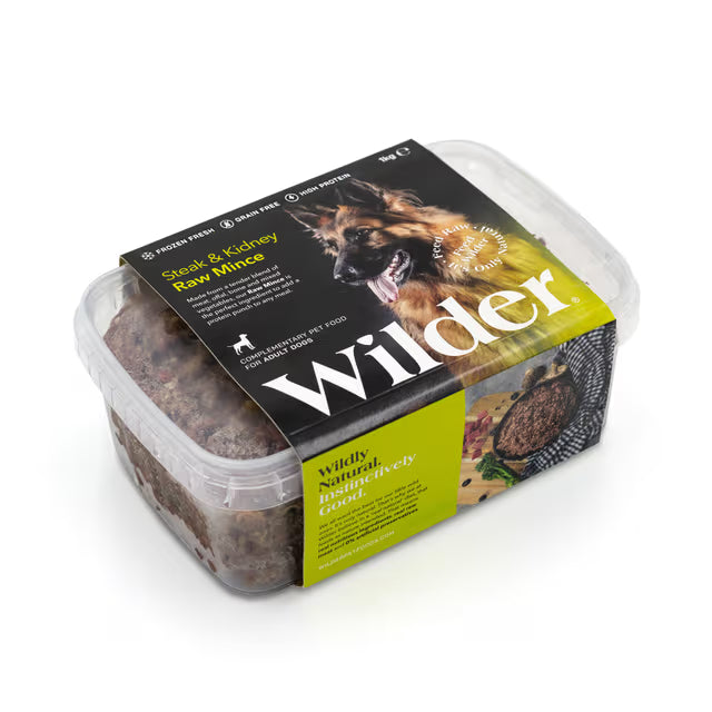 Wilder Steak and Kidney Raw Mince Dog Food for Adult Dogs, 1kg