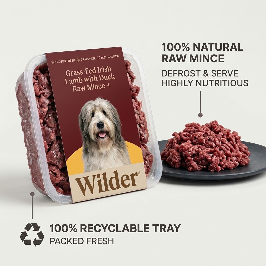 Wilder Grass-Fed Irish Lamb with Duck Raw Mince+ Dog Food, 1kg