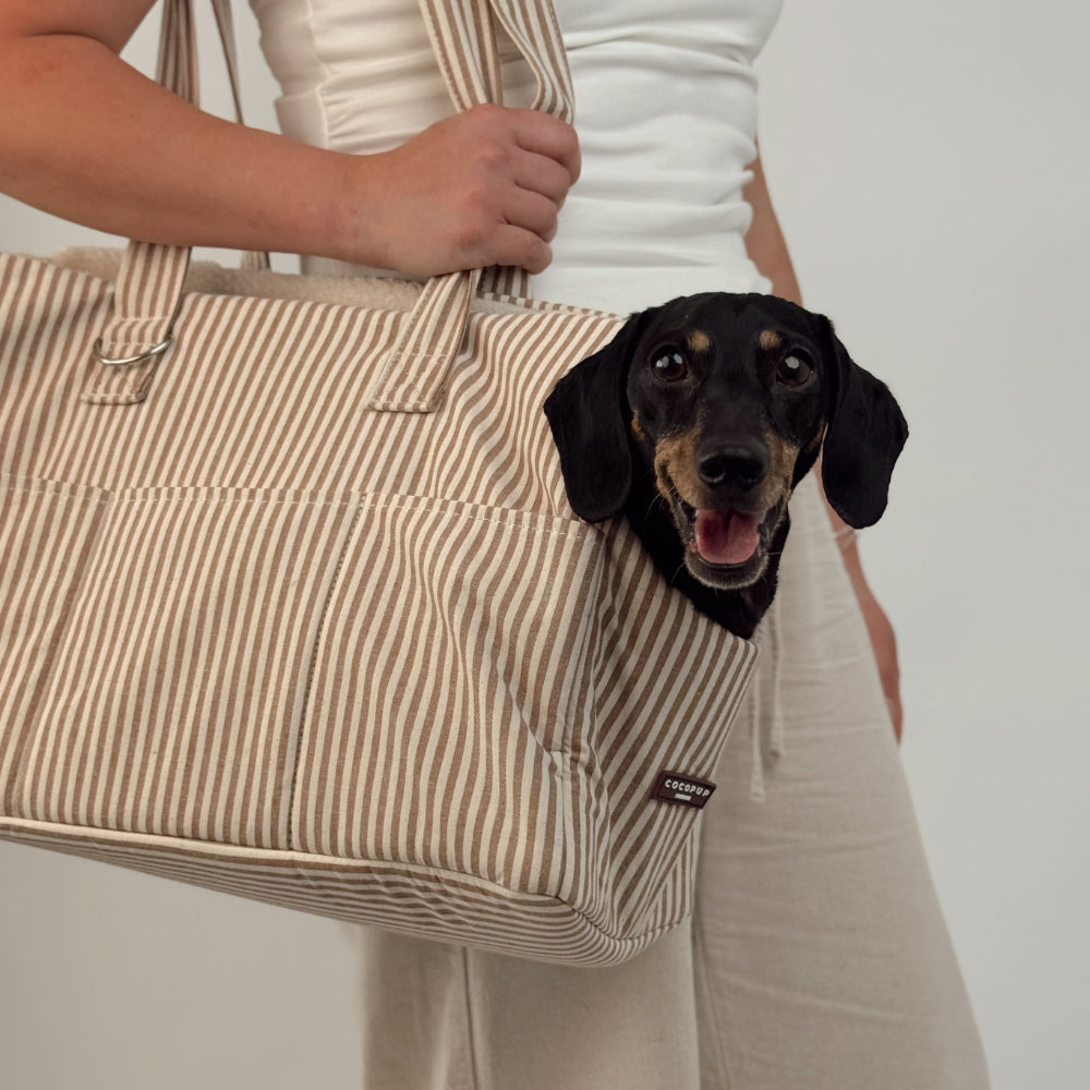 Cocopup London Linen Stripes Dog Carrier