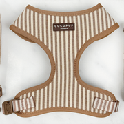 Cocopup London Linen Stripes Adjustable Neck Harness, Medium