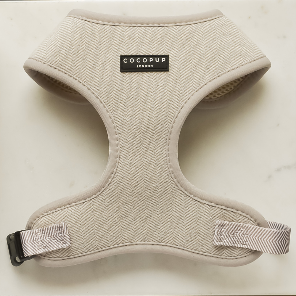 Cocopup Brown Tweed Adjustable Neck Dog Harness