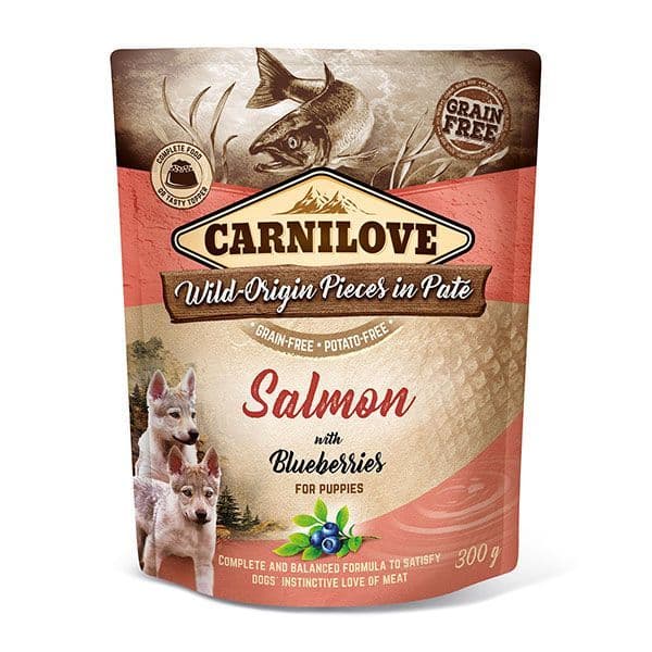 Carnilove Salmon with Blueberries Wet Dog Food for Puppies, 300g