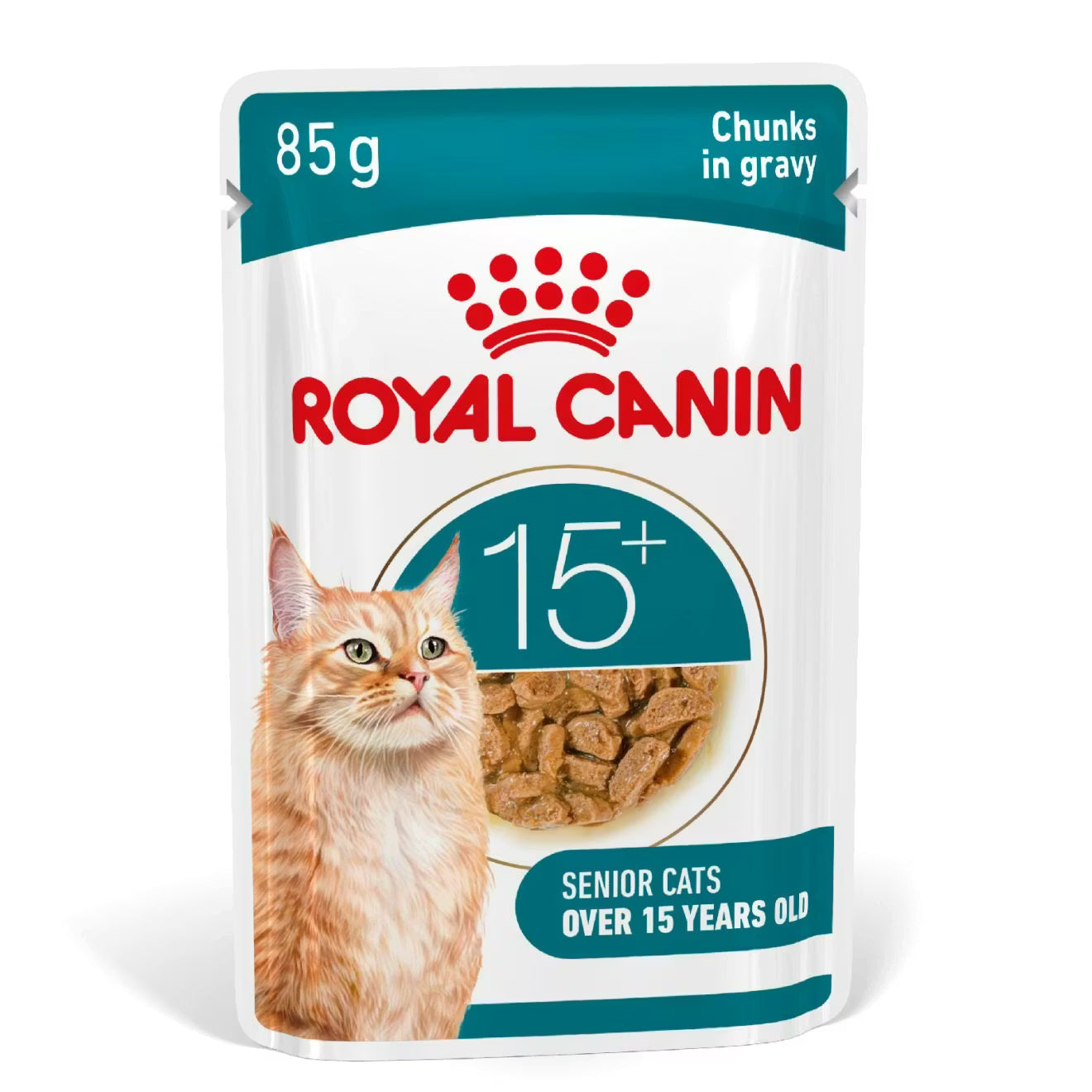 Royal Canin Ageing 15+ Wet Cat Food Chunks in Gravy for Senior Cats, 85g