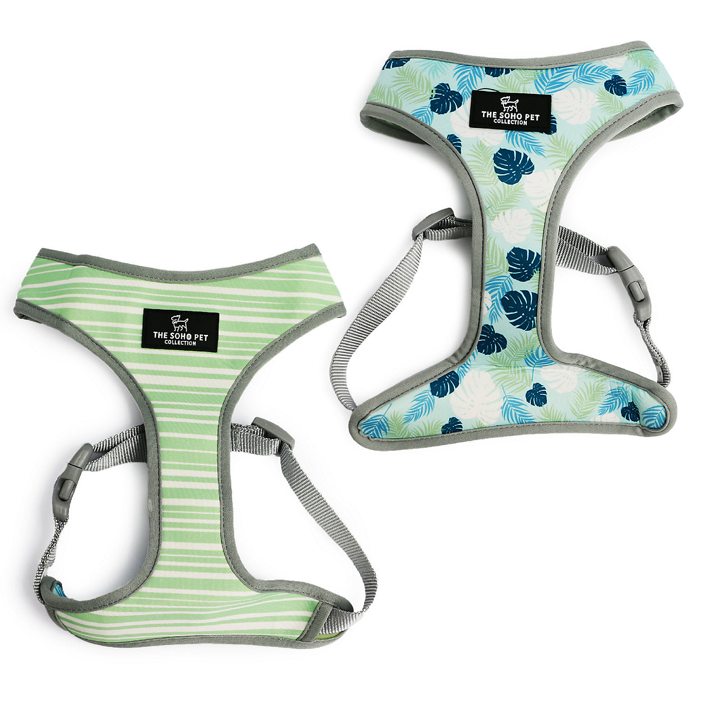 Ancol Soho Stripes/Leafs Patterned Reversible Dog Harness, Extra Small (23-38cm)