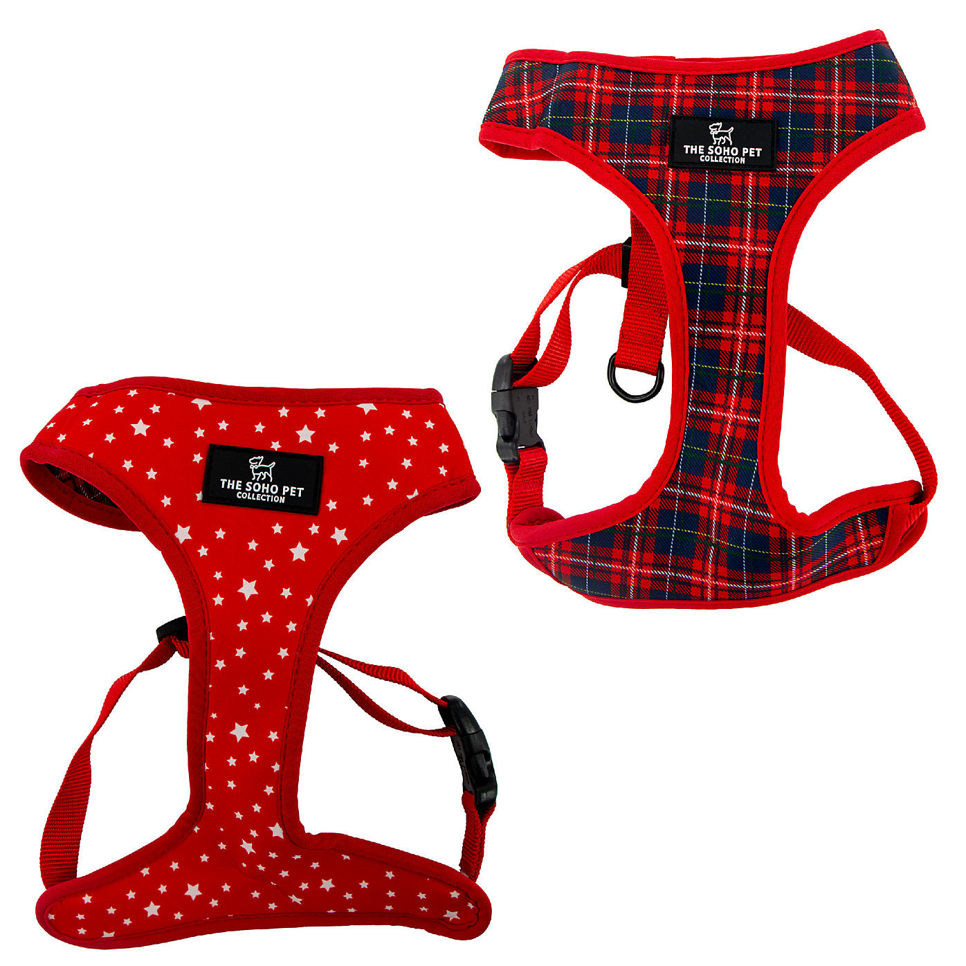 Ancol Soho Tartan/Stars Patterned Reversible Dog Harness, Extra Small (23-38cm)