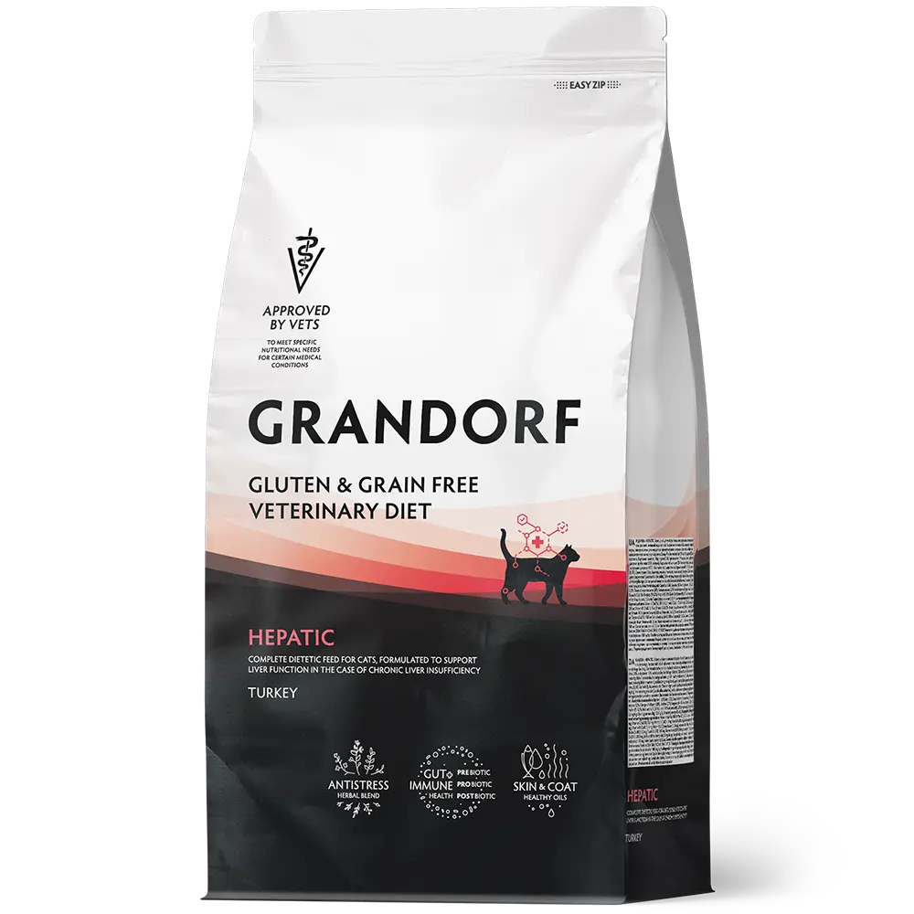 Grandorf Vet Turkey Hepatic Dry Cat Food for Adult Cats