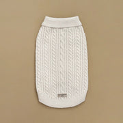 Cocopup White Mocha Cable Knit Dog Jumper, Medium