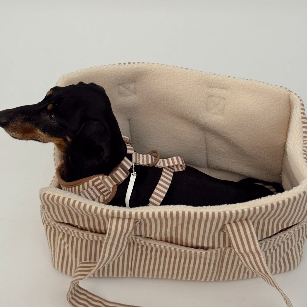 Cocopup London Linen Stripes Dog Carrier