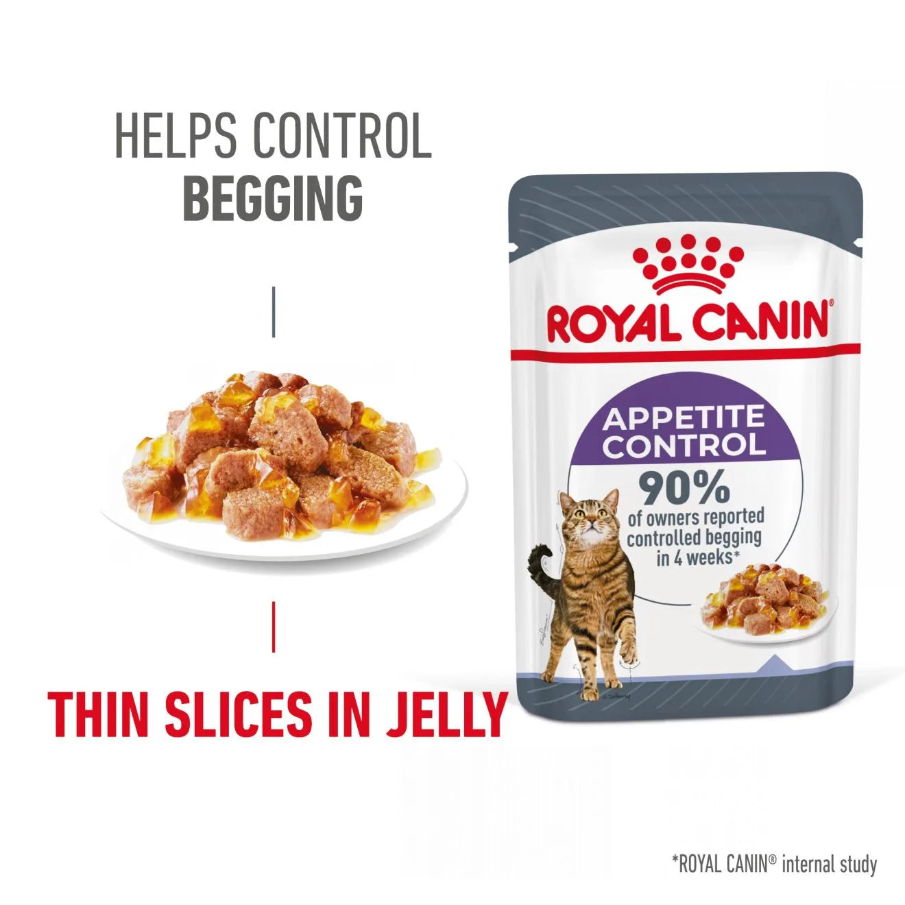 Royal Canin Appetite Control Wet Cat Food Thin Slices In Jelly for Adult Cats, 85g