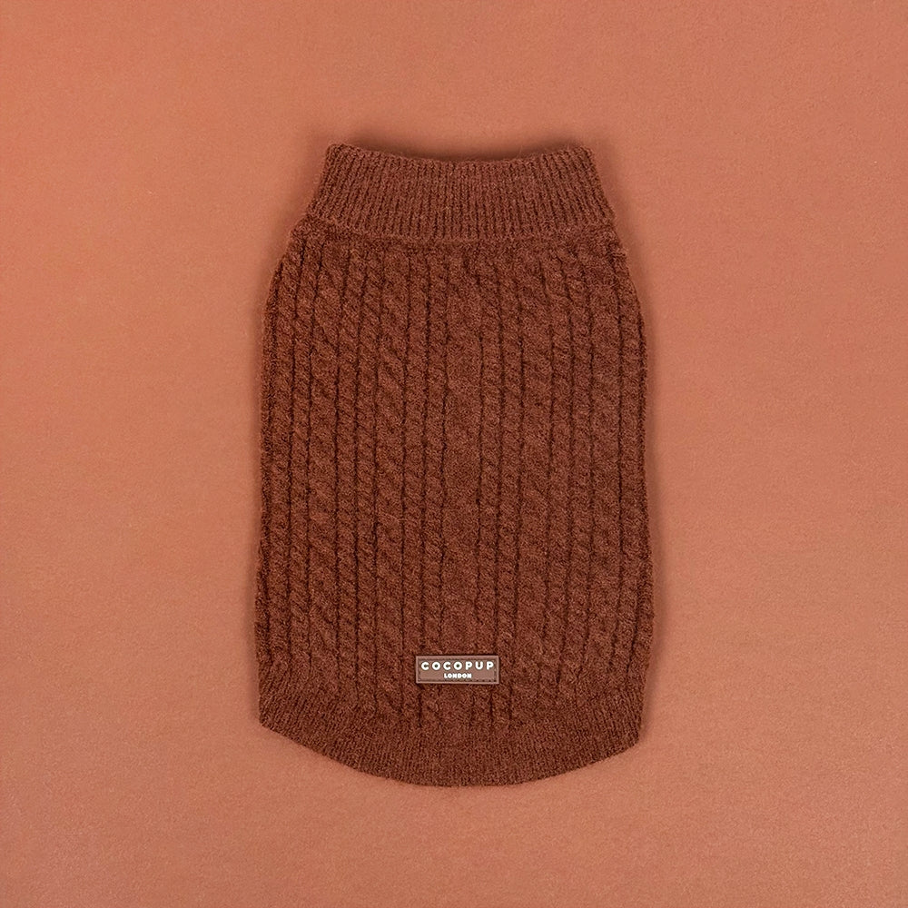 Cocopup Hot Coco Cable Knit Dog Jumper