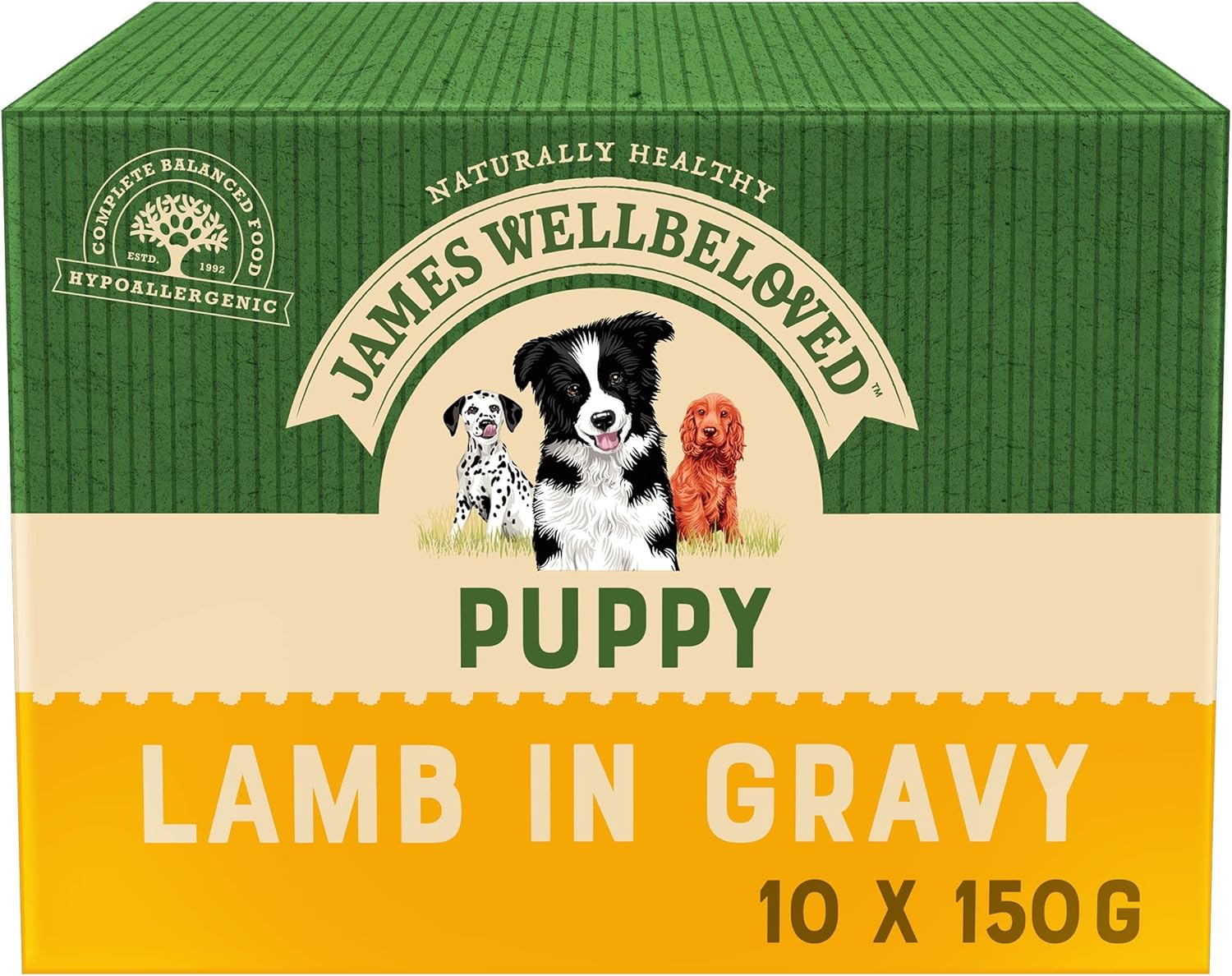 James Wellbeloved Lamb with Rice & Vegetables in Gravy Wet Dog Food for Puppies, 10 x 150g