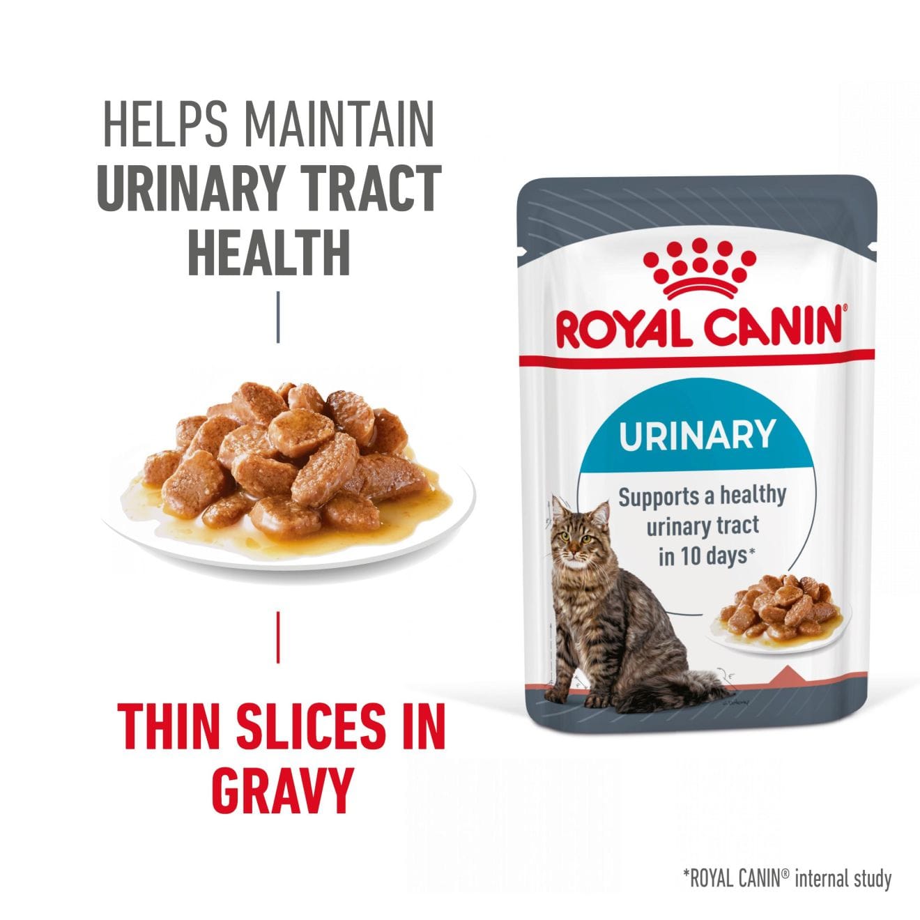 Royal Canin Urinary Care Wet Cat Food Thin Slices In Gravy for Adult Cats, 85g