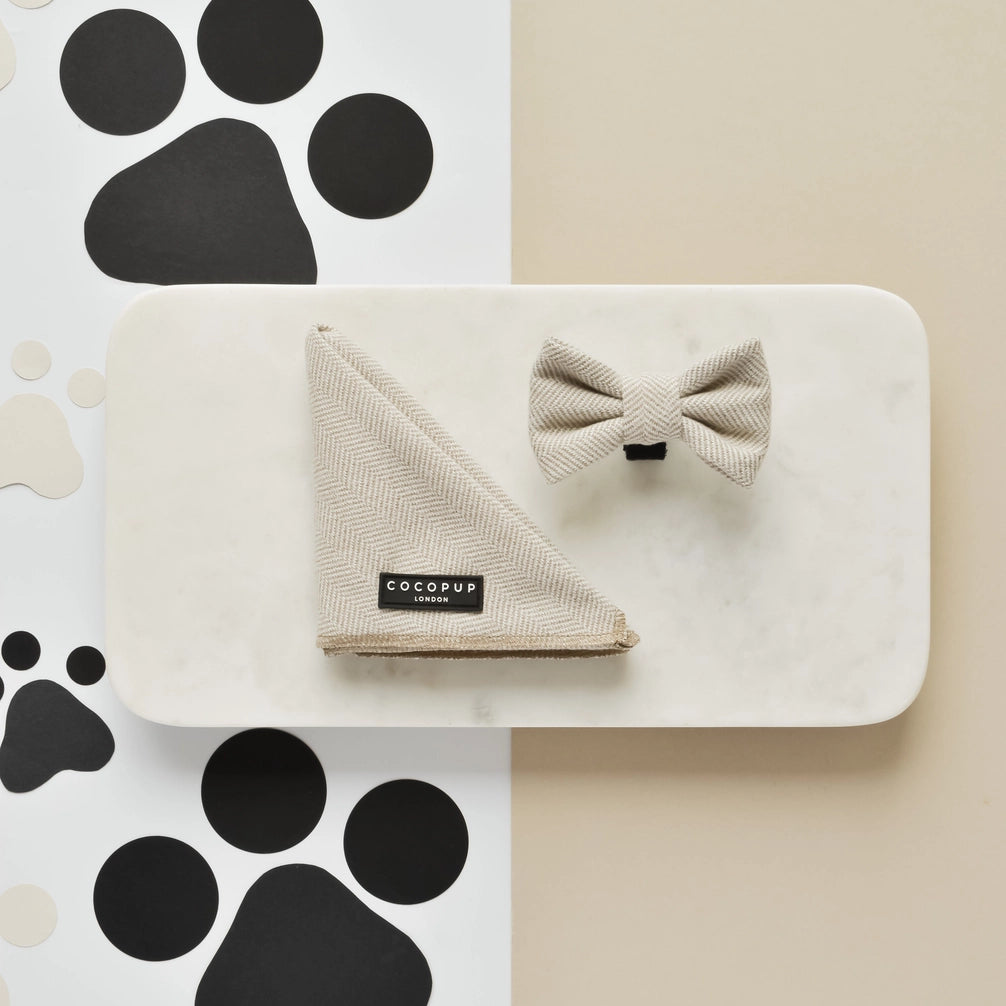 Cocopup Brown Tweed Dog Bow Tie