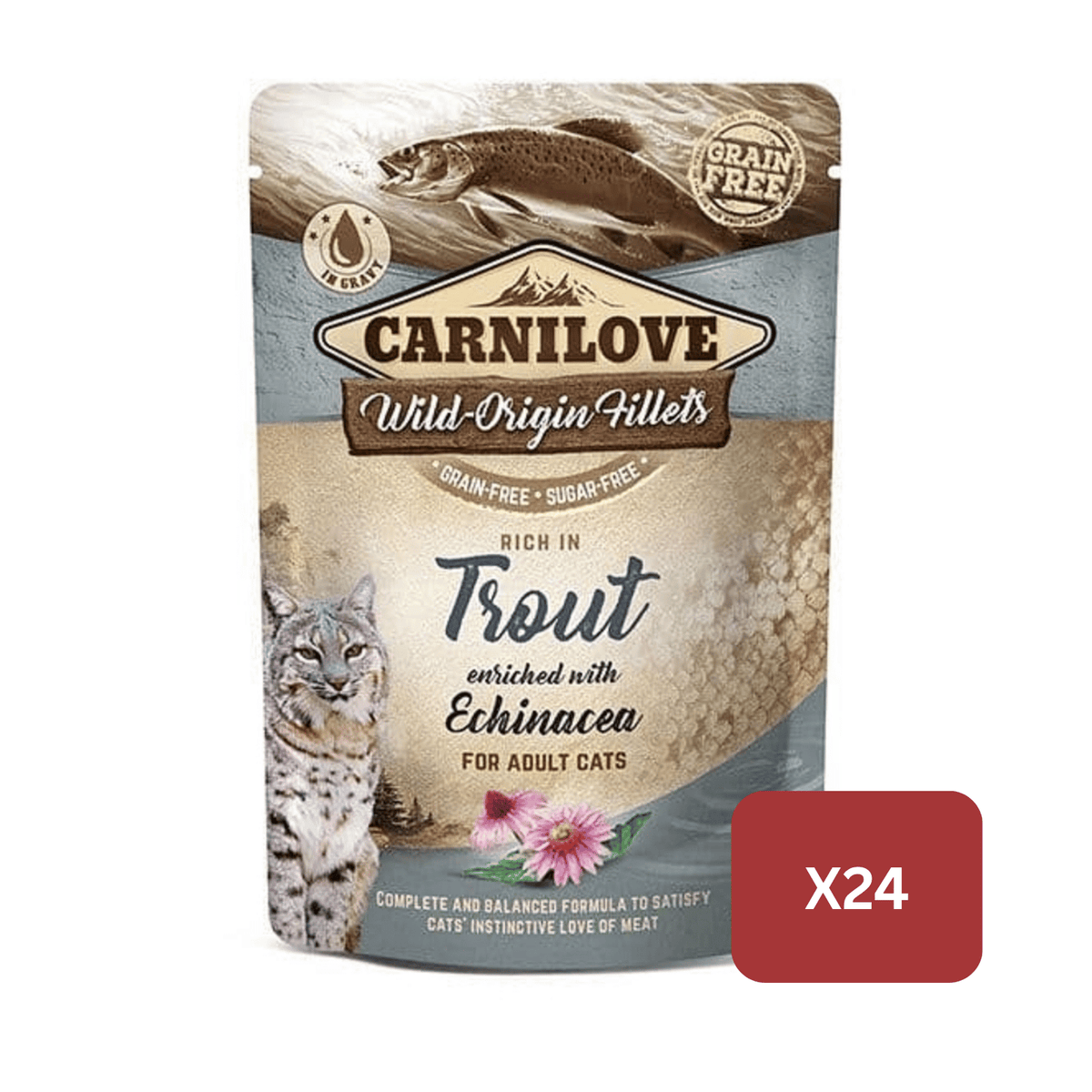 Carnilove Trout with Echinacea Wet Cat Food for Adult Cats, 85g